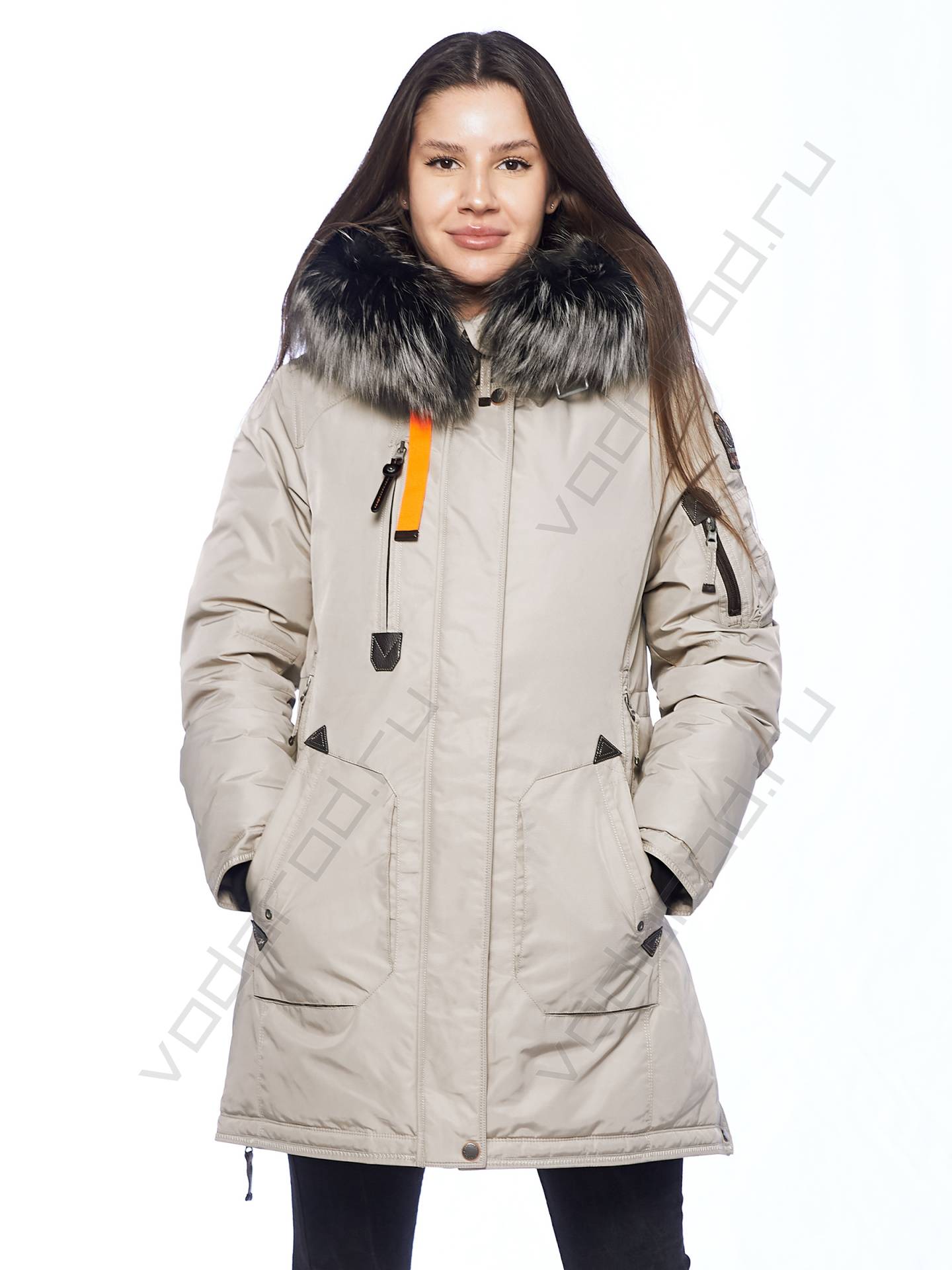 Зимняя куртка женская цвет бежевый 101