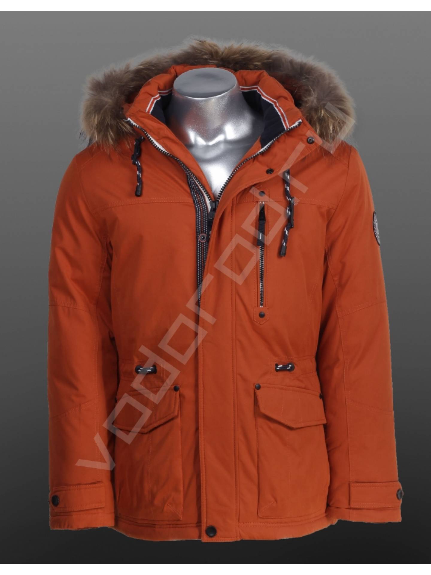 Зимняя куртка мужская цвет кирпичный 31