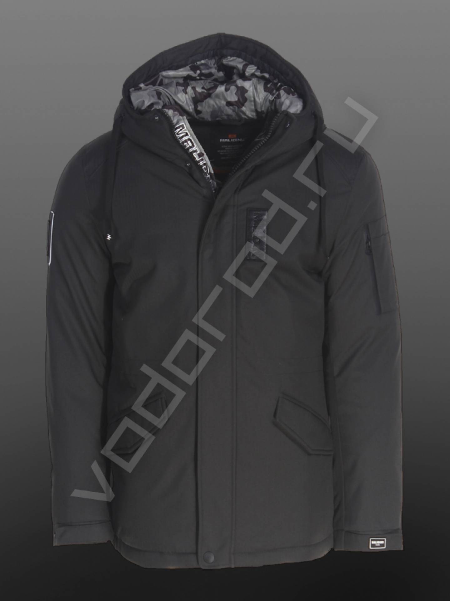 Зимняя куртка мужская цвет черносерый 1a