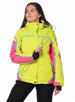Горнолыжная куртка женская Лимонный/розовый